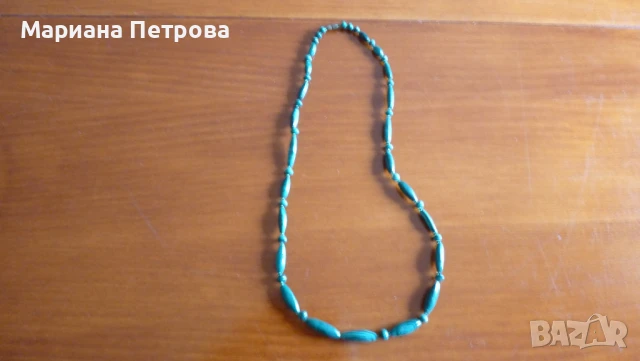 Сет от гердан, дървена гривна и колие от малахит, снимка 5 - Колиета, медальони, синджири - 39532803