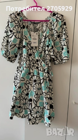 Нова флорална рокля Zara, размер М, снимка 9 - Рокли - 51532186