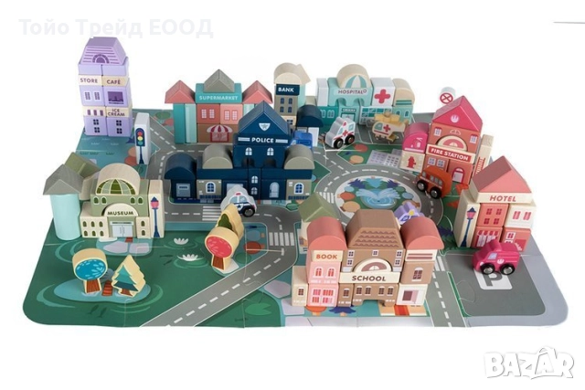 Дървени блокове град, снимка 4 - Конструктори - 52671015