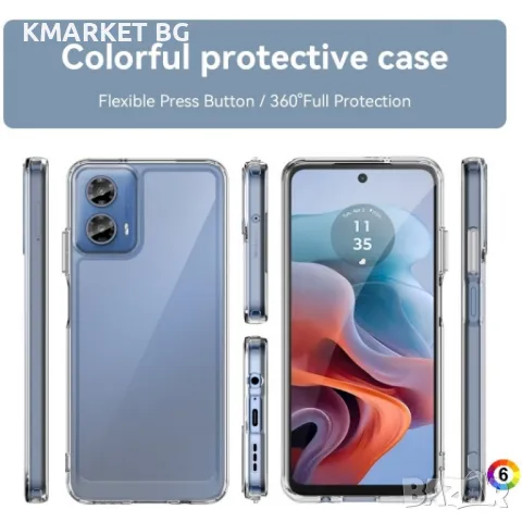 Motorola Moto G34 Силиконов Калъф Transparent TPU и Протектор, снимка 6 - Калъфи, кейсове - 47938756