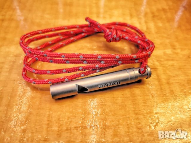 🏕️ TITANIUM Whistle — титаниева свирка 120 децибела 3-4 khz, снимка 5 - Екипировка - 46741534