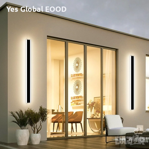 Модерен 80см външен стенен аплик IP65 с 3 цвята светлина, снимка 2 - Лампи за стена - 51987044