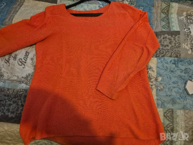 оранжев пуловер, снимка 4 - Блузи с дълъг ръкав и пуловери - 53481833