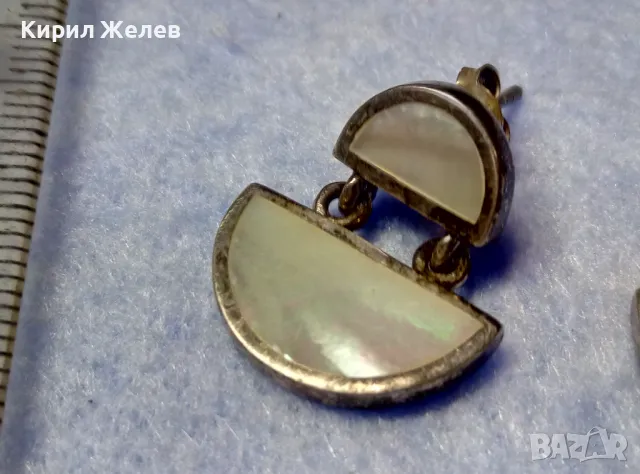 ПРЕЛЕСТНИ ВИНТИДЖ АРТ СЕДЕФЕНИ СРЕБЪРНИ ОБЕЦИ СРЕБРО 925 МАЙСТОРСКА РЪЧНА РАБОТА 49573, снимка 4 - Обеци - 50416498