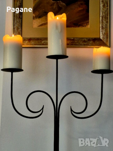  Метален свещник с винтидж дизайн – 53 см, снимка 2 - Декорация за дома - 53294194