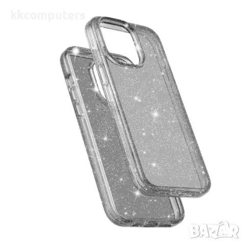 iPhone 16 Pro Max (6.9) Силиконов кейс Shine 2 mm брокатен и Протектор, снимка 4 - Калъфи, кейсове - 49843444