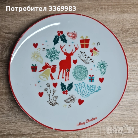 Коледен поднос за сладки и хапки на 2 нива, снимка 4 - Чинии - 52185646