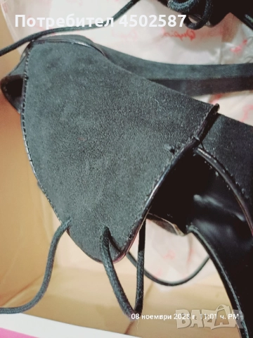 Черни обувки в връзки и 15 см ток, снимка 9 - Дамски обувки на ток - 52949134