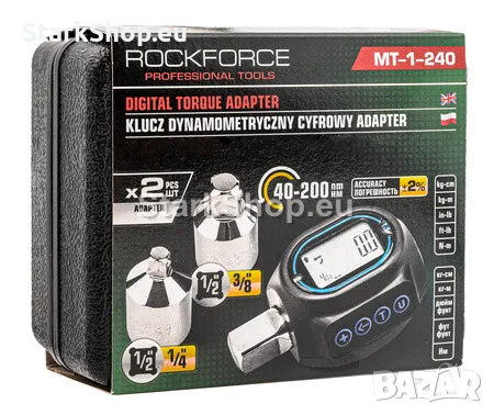 Цифров Динамометричен Адаптер 1/2” 40-200Nm ROCKFORCE с Дисплей и Памет за Съхранение, снимка 2 - Други инструменти - 50316732