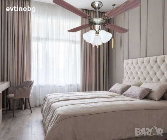 Вентилатор 42'' Muhler, таванен, осветление, снимка 3 - Лампи за таван - 54057749