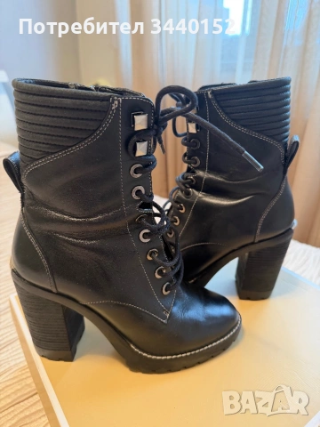 Дамски кожени боти Michael Kors №36 – черни, като нови, снимка 2 - Дамски боти - 54012710