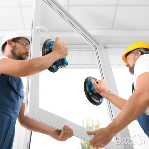 Вендузи за стъкло, комплект от 2 броя с метална дръжка, 20 см, товароносимост 220 кг, сини, снимка 7 - Други стоки за дома - 49990911