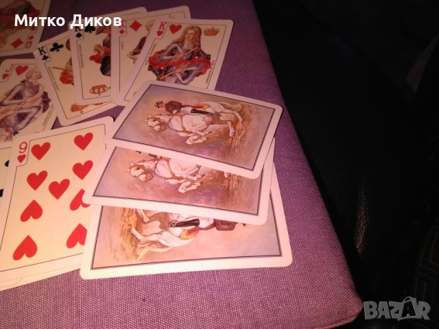 Карти 57х87 мм винтидж австрийски 52 с калъвче естествена кожа, снимка 8 - Карти за игра - 45424580