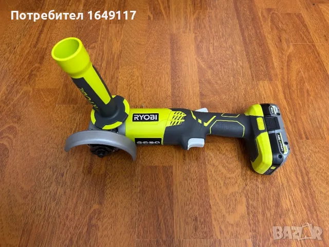 Ryobi 18V - нов акумулаторен ъглошлайф 115mm + батерия 2Ah + зарядно у-во, снимка 4 - Други инструменти - 48225735