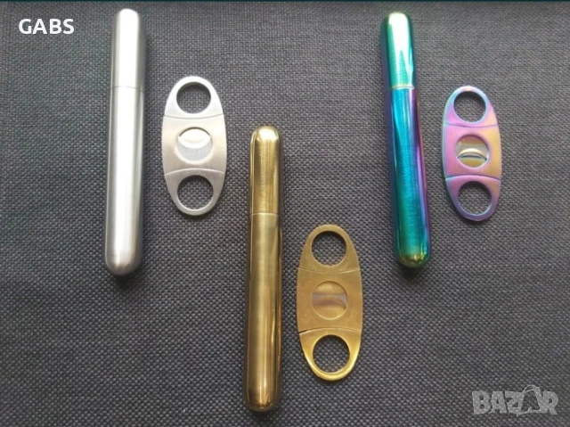 Комплект тубус и резачка за пури 3 цвята