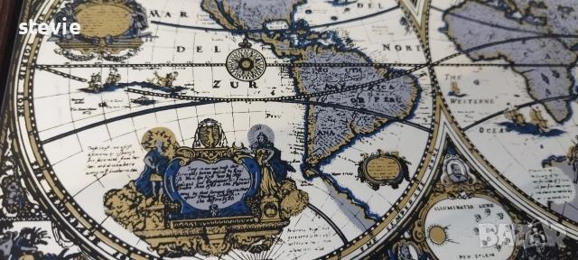 Стар атлас - огледало, снимка 3 - Антикварни и старинни предмети - 52942937