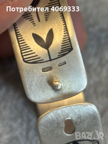 Руска Сребърна гривна проба 875, снимка 3 - Гривни - 54172108