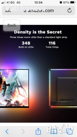 Lytmi Fantasy 3 TV Backlight Kit HDMI 2.1 със синхронизираща кутия Wi-Fi за 75~80" 8K 60Hz Led лента, снимка 5 - Стойки, 3D очила, аксесоари - 45946474