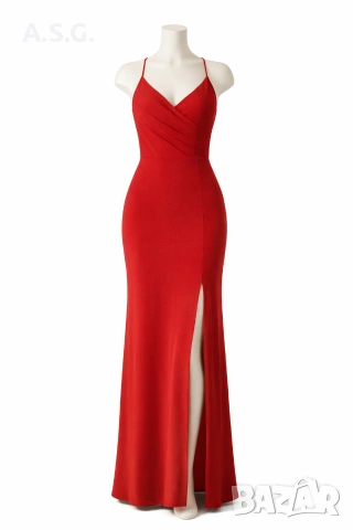 Елегантна червена рокля