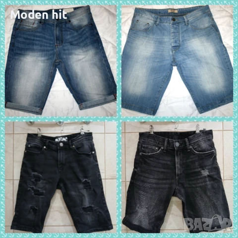  Bershka,  Denim Co, FSBN, H&M - мъжки и тийнеджърски дънкови 3/4-ти панталони 