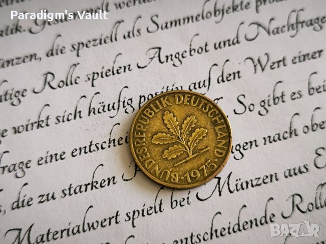 Монета - Германия - 10 пфенига | 1975г.; серия J, снимка 2 - Нумизматика и бонистика - 45683661
