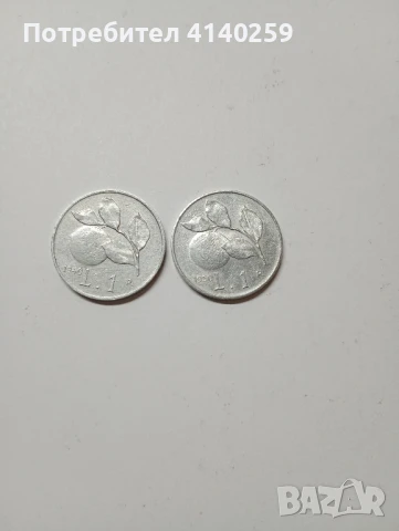 Италия монети 1 лира 1949 г 1950 г , снимка 1