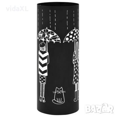vidaXL Поставка за чадъри "Жени", стомана, черна(SKU:246800, снимка 1 - Други стоки за дома - 46245448