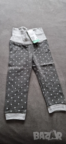 12-18м 86см Панталон тип клин, сиво, висока талия, памук, ново, с етикет