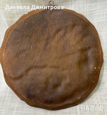 Ретро стенна чиния, дърворезба, снимка 3 - Колекции - 50042307
