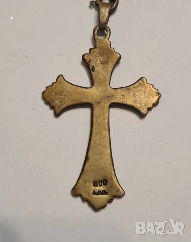 Рядък винтидж сребърен кръст проба 800 с маркировка "A.R.D, снимка 5 - Антикварни и старинни предмети - 53113493