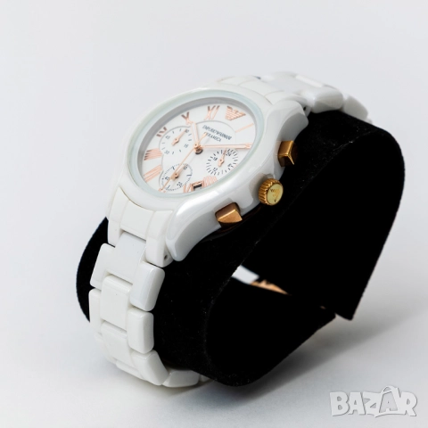 Оригинален дамски часовник Emporio Armani AR1417 Ceramica Chronograph -50%, снимка 5 - Дамски - 52240461