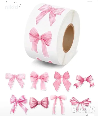 100 бр розови панделки панделка малки самозалепващи лепенки стикери ръчна изработка подарък