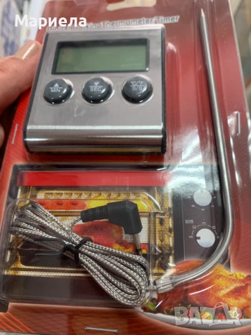 Дигитален термометър за барбекю/фурна / С таймер и магнит, снимка 3 - Други стоки за дома - 51678386