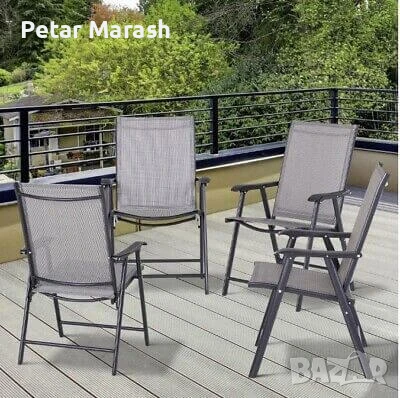 Градински стол Позитано – Kraftworld Garden сгъваем, дишащ, с регулируема облегалка,за градина и към, снимка 3 - Градински мебели, декорация  - 50822619