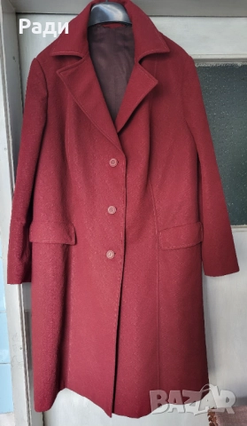 Дебело дамско зимно палто  и лятно манто червено, снимка 4 - Палта, манта - 35274218