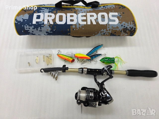 Телескопична спининг въдица 180см с макара, аксесоари и чанта , снимка 7 - Въдици - 53753301