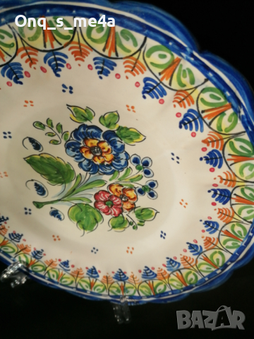 Шарена синя чиния, снимка 1
