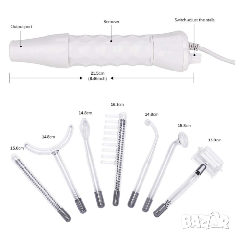 Дарсонвал 7 в 1 за лице, тяло, коса, акне, бръчки, лифтинг, гъбички, снимка 5 - Козметични уреди - 52006457