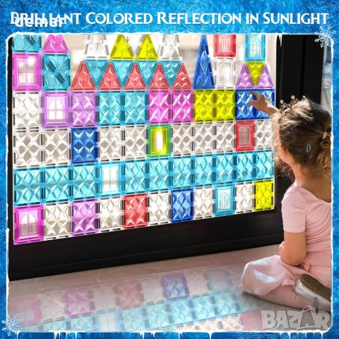 MIKIBLUE Строителен комплект магнитни блокчета за деца (80 части), снимка 3 - Образователни игри - 46431934
