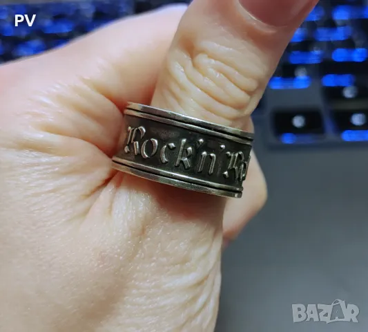 Сребърна халка Rock'n'Roll, снимка 3 - Пръстени - 50014433