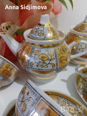 Руски порцелан сервиз за чай , снимка 7 - Сервизи - 51706009