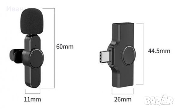 Комплект 2 безжични микрофона мод. К9 - за смартфон, айфон, лаптоп, таблет подкаст, влог, интервю, снимка 7 - Микрофони - 45754056
