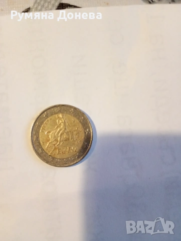 2 евро Гръцка монета с дефект при сеченето