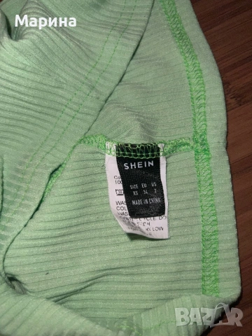 зелени къси панталони с волани за жени, снимка 3 - Ризи - 53539953