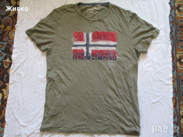 NAPAPIJRI маслено зелена тениска размер XL., снимка 1 - Тениски - 45594013