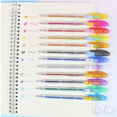 5109 Творчески цветни химикали с брокат Glitter Pens, 12 броя, снимка 1