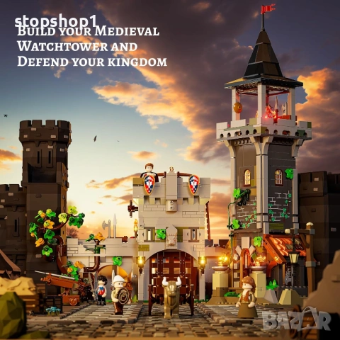 FUNWHOLE Комплект за осветление на средновековна наблюдателна кула - тухлички - замъкът пазител с ми, снимка 3 - Игри и пъзели - 54081217