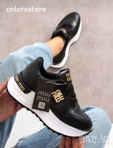 Дамски черни маратонки MiuMiu/BR54x, снимка 3 - Маратонки - 51934811