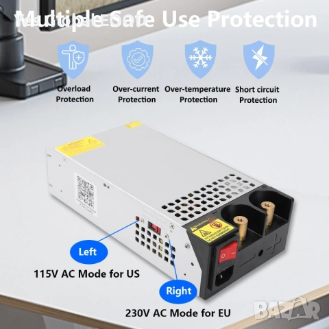 Импулсно захранване 12V 125A 1500W AC/DC индустриално, снимка 6 - Друга електроника - 53416556