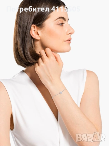 Swarovski Гривна 'Una' в Сребърно - НОВО, снимка 3 - Гривни - 53267232